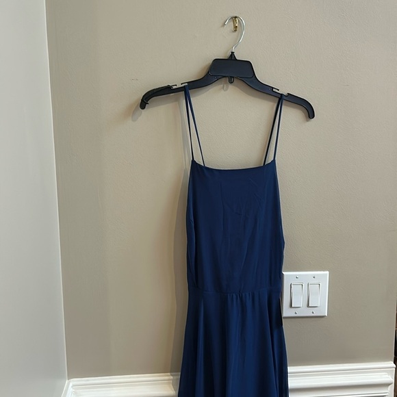 Lulus Navy Mythical Kind of Love Maxi Chiffon Dress NWT Size XL - Picture 3 of 12